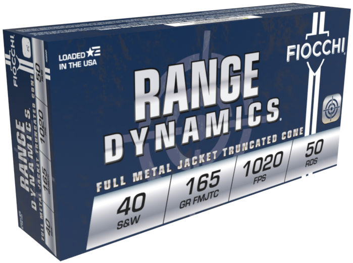 Fiocchi .40 S&W 165gr Full Metal Jacket (FMJ) ammunition