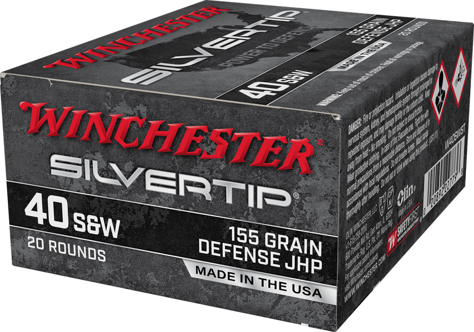 Winchester .40 S&W 155gr Jacketed Hollow Point (JHP) ammunition