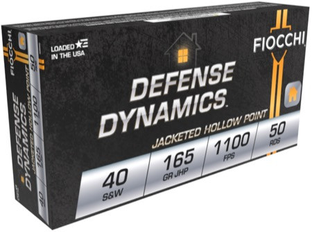 Fiocchi Defense Dynamics .40 S&W 165 Grain Jacketed Hollow Point (JHP)