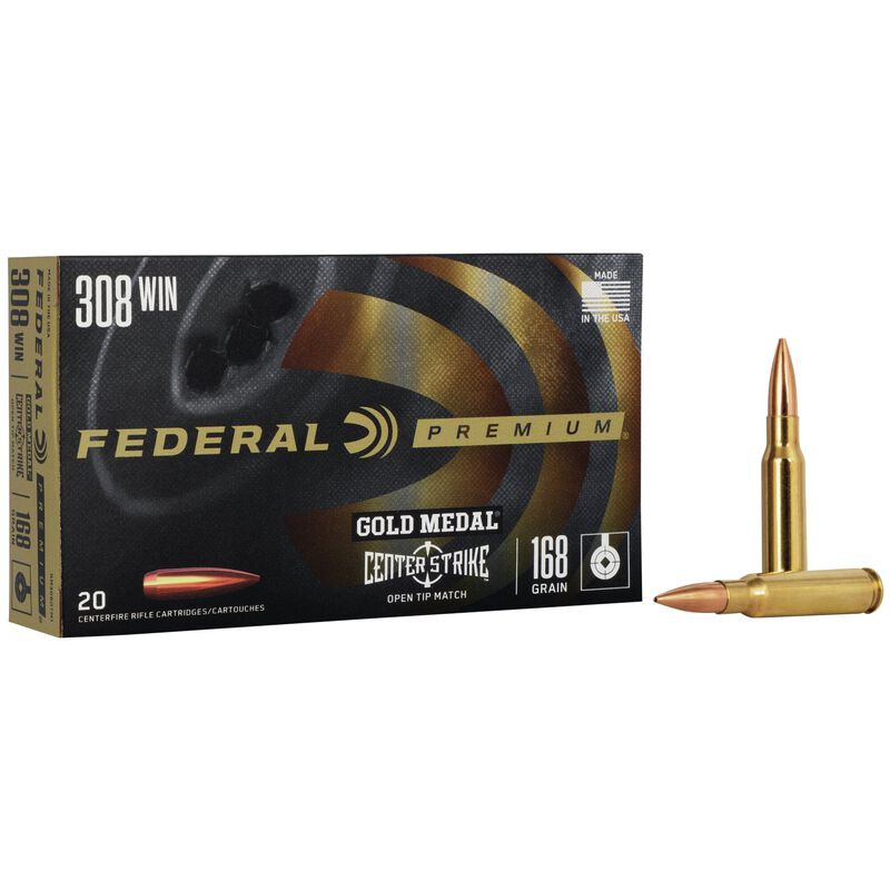 Federal .308 Winchester 168gr Open Tip Match (OTM) ammunition