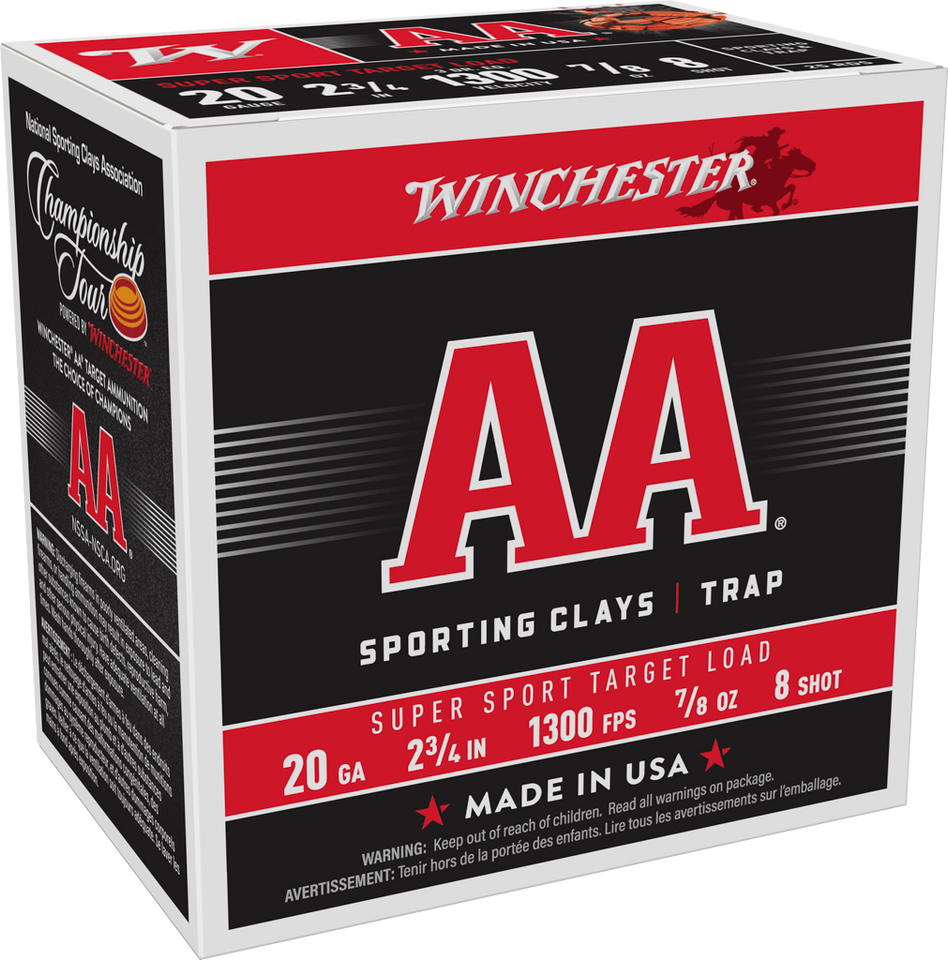 Winchester AA Sporting Clays Trap 20 Gauge 2.75" 7/8 oz. #8