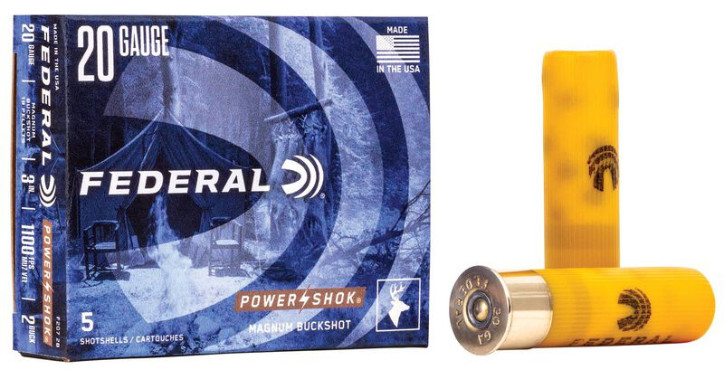 Federal Power-Shok Buckshot 20 Gauge 3" 1 1/4 oz. #2 Buck