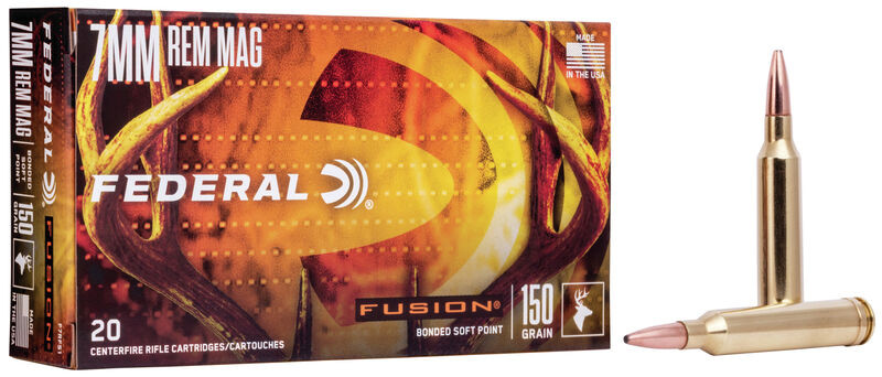 Federal 7mm Remington Magnum 150gr Soft Point ammunition