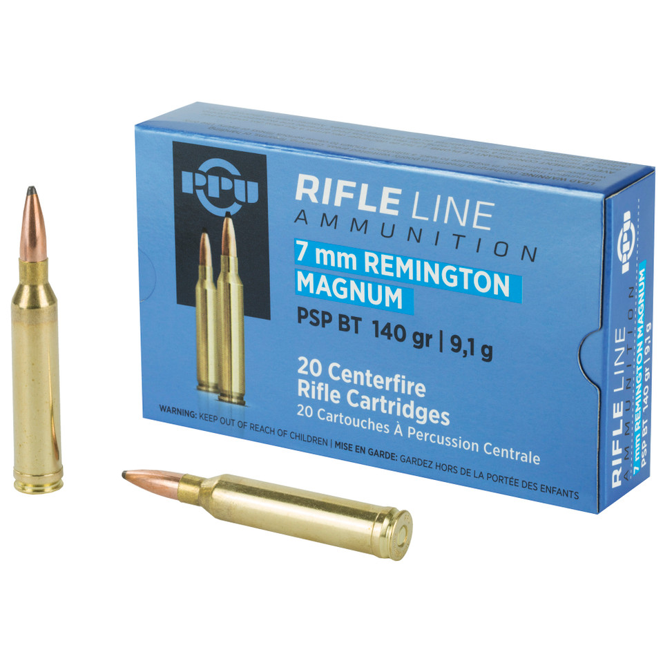 Prvi Partizan (PPU) 7mm Remington Magnum 140gr Soft Point ammunition