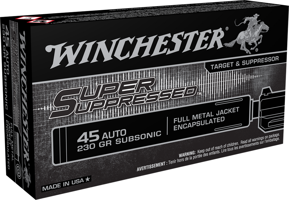 Winchester .45 ACP 230gr Full Metal Jacket (FMJ) ammunition