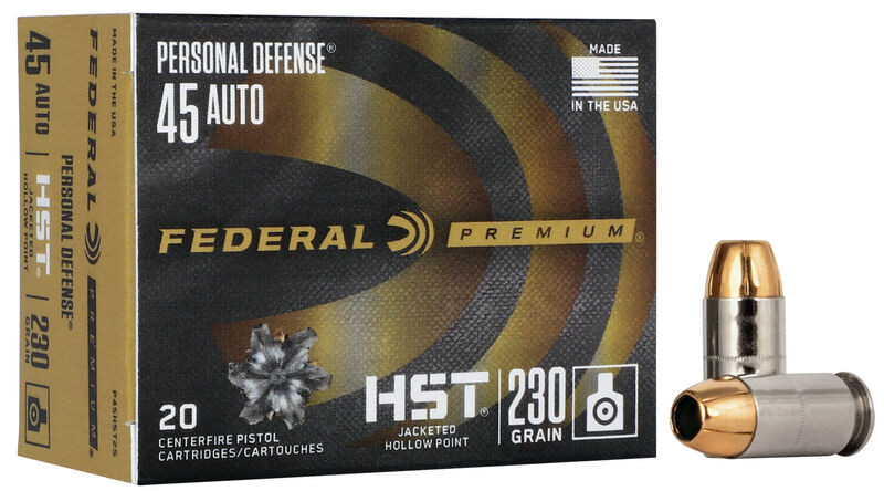 Federal .45 ACP 230gr Jacketed Hollow Point (JHP) ammunition
