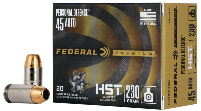 Federal .45 ACP 230gr Jacketed Hollow Point (JHP) ammunition