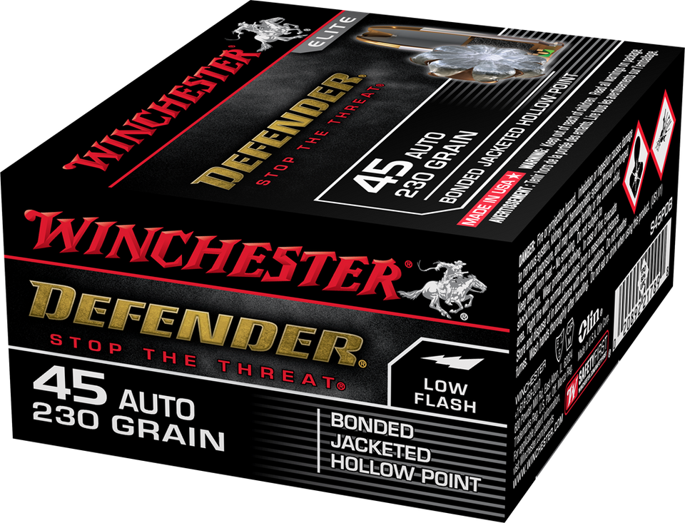 Winchester .45 ACP 230gr Jacketed Hollow Point (JHP) ammunition