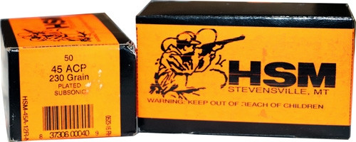 HSM Ammo .45 ACP 230gr Lead Round Nose (LRN) ammunition
