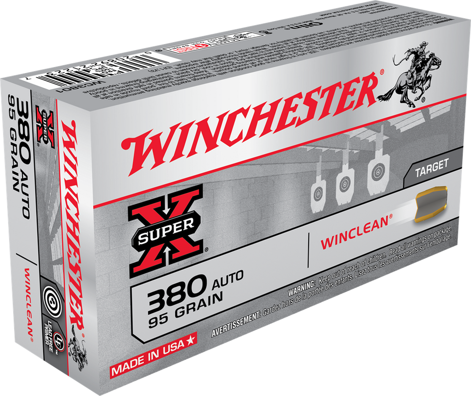 Winchester Super X .380 Auto 95 Grain Winclean