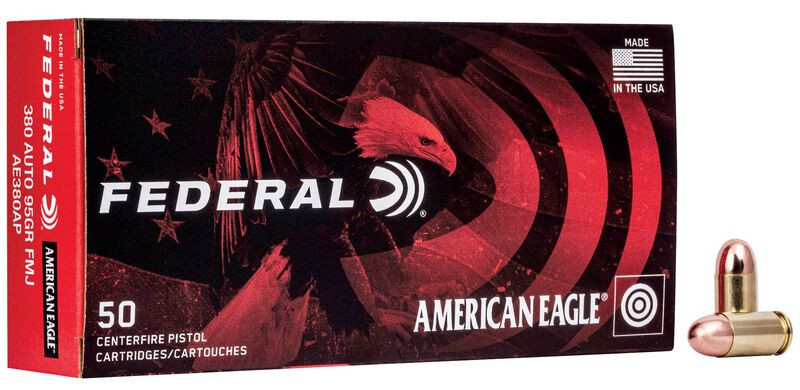 Federal .380 ACP 95gr Full Metal Jacket (FMJ) ammunition