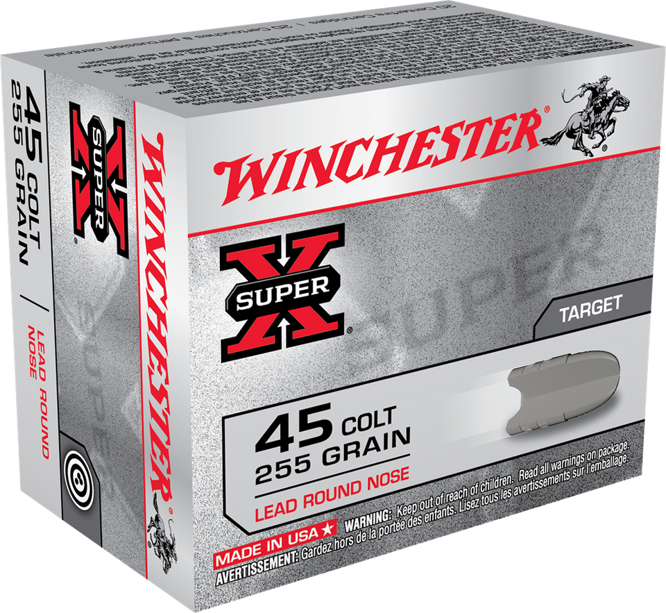 Winchester .45 Colt 255gr Lead Round Nose (LRN) ammunition