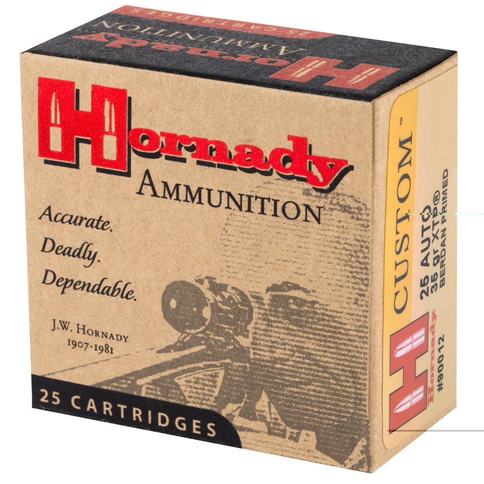 Hornady .25 ACP 35gr Jacketed Hollow Point (JHP) ammunition
