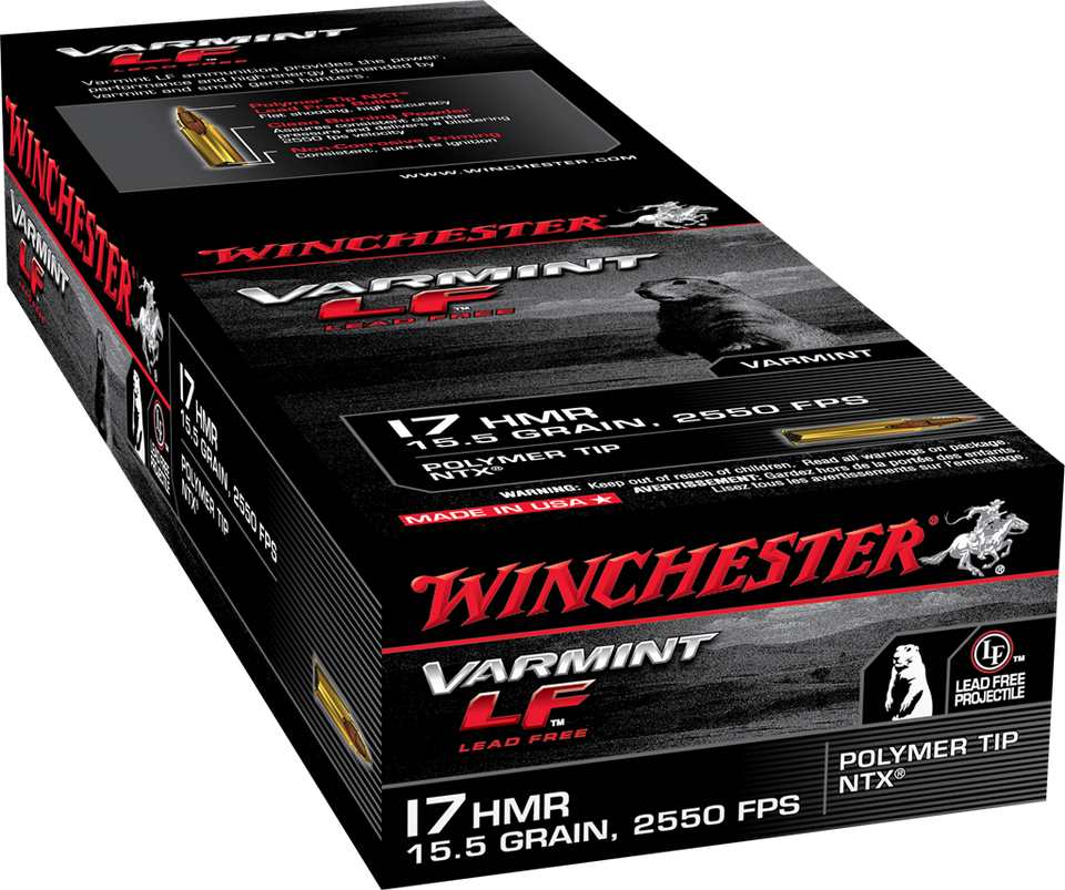 Winchester .17 HMR 15.5gr Polymer Tipped ammunition