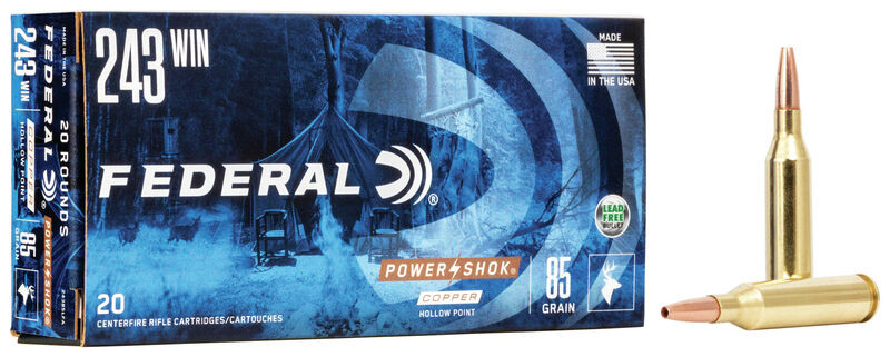 Federal .243 Winchester 85gr Hollow Point (HP) ammunition