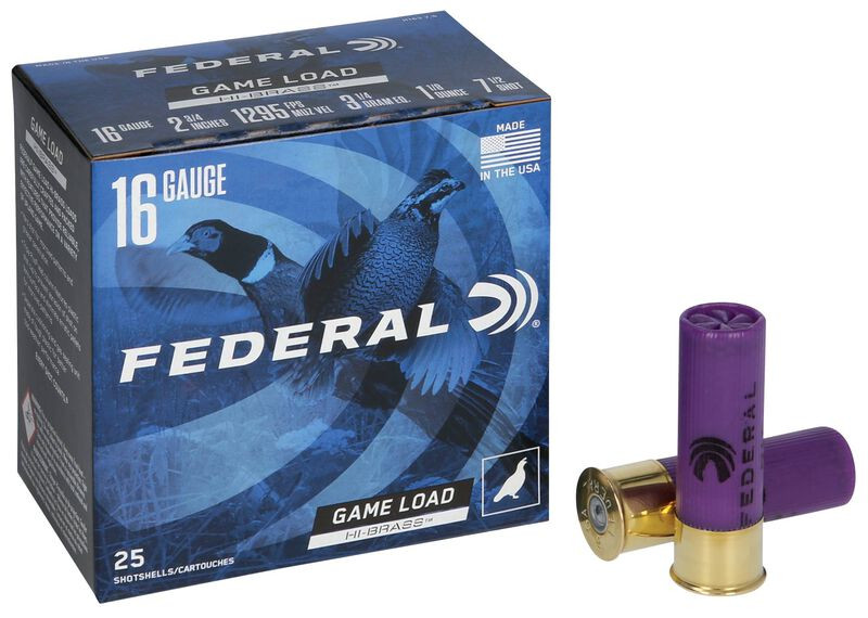 Federal Game Load Upland Hi-Brass 16 Gauge 2.75" 1 1/8 oz. #7.5