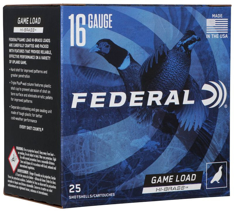 Federal Game Load Upland Hi-Brass 16 Gauge 2.75" 1 1/8 oz. #7.5