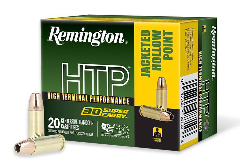 Remington .30 Super Carry 100gr Jacketed Hollow Point (JHP) ammunition