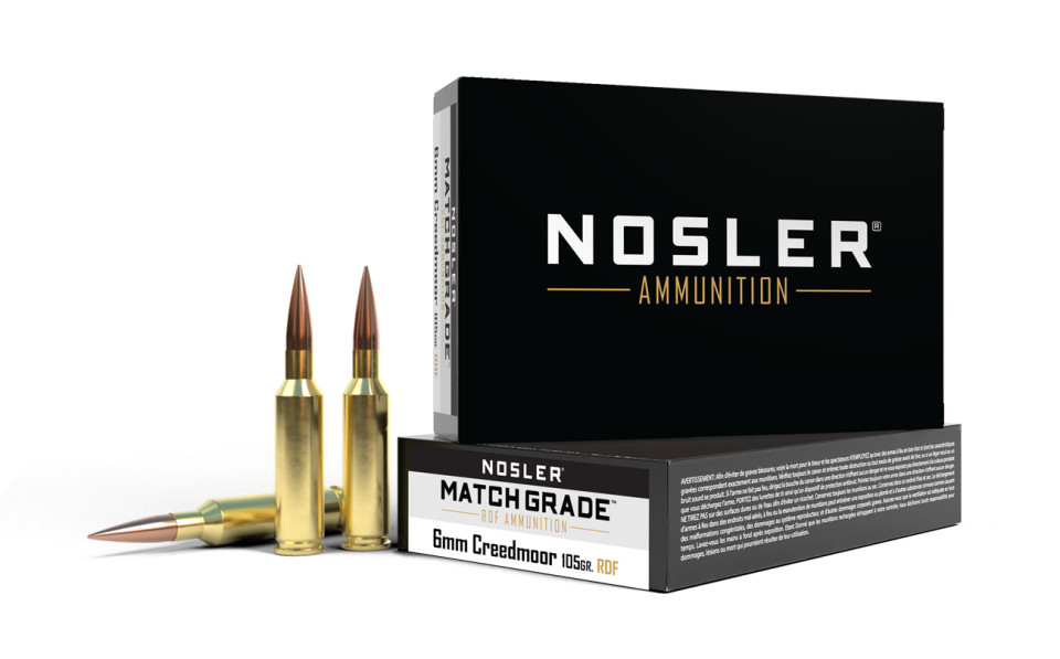 NOSLER 6mm Creedmoor 105gr Hollow Point Boat Tail (HPBT) ammunition