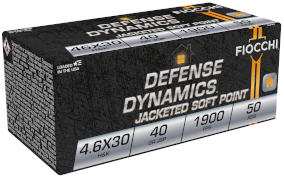 Fiocchi Defense Dynamics 4.6x30mm 40 Grain Jacketed Soft Point