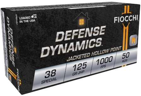 Fiocchi .38 Special 125gr Jacketed Hollow Point (JHP) ammunition