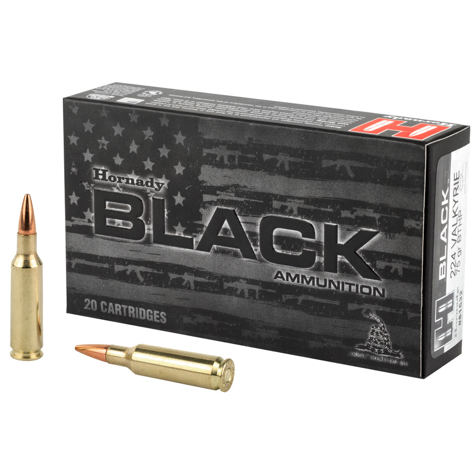 Hornady .224 Valkyrie 75gr Hollow Point Boat Tail (HPBT) ammunition