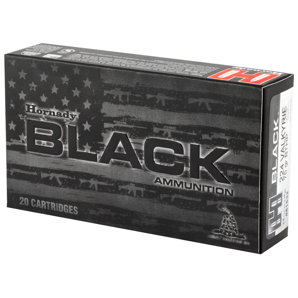 Hornady .224 Valkyrie 75gr Hollow Point Boat Tail (HPBT) ammunition
