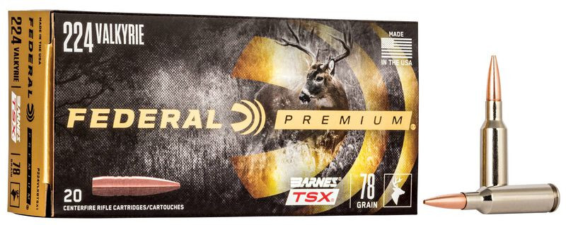 Federal .224 Valkyrie 78gr Hollow Point (HP) ammunition