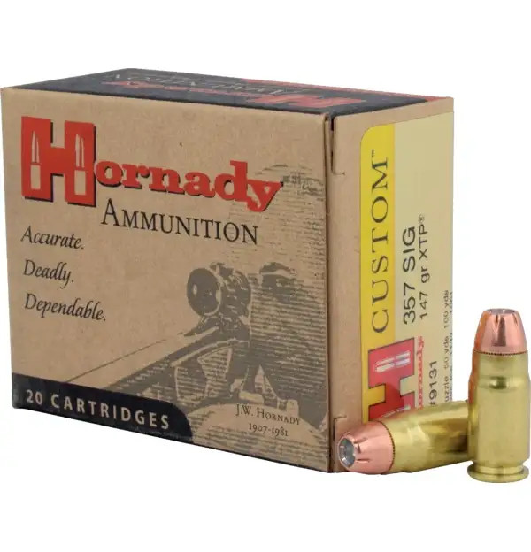 Hornady .357 Sig 147gr Jacketed Hollow Point (JHP) ammunition