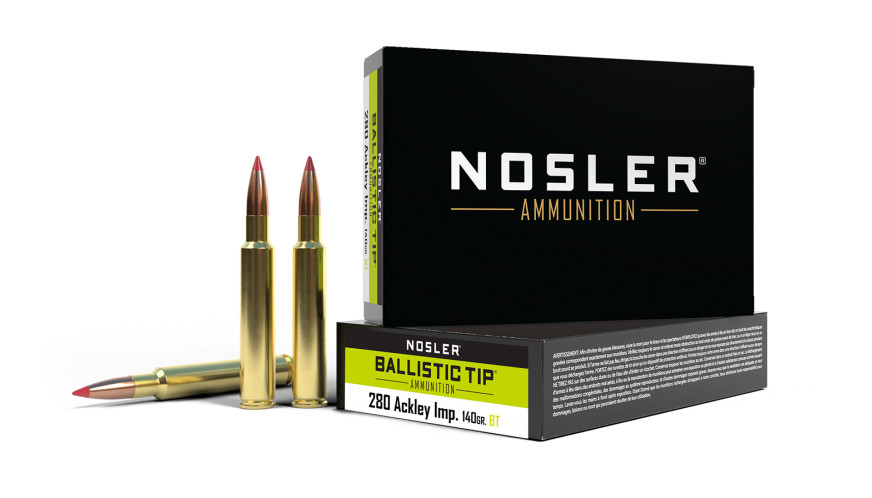 NOSLER .280 Remington Ackley Improved 140gr Polymer Tipped ammunition