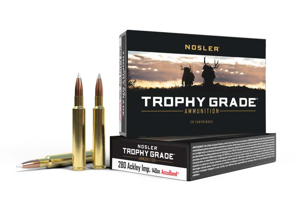 NOSLER .280 Remington Ackley Improved 140gr Polymer Tipped ammunition