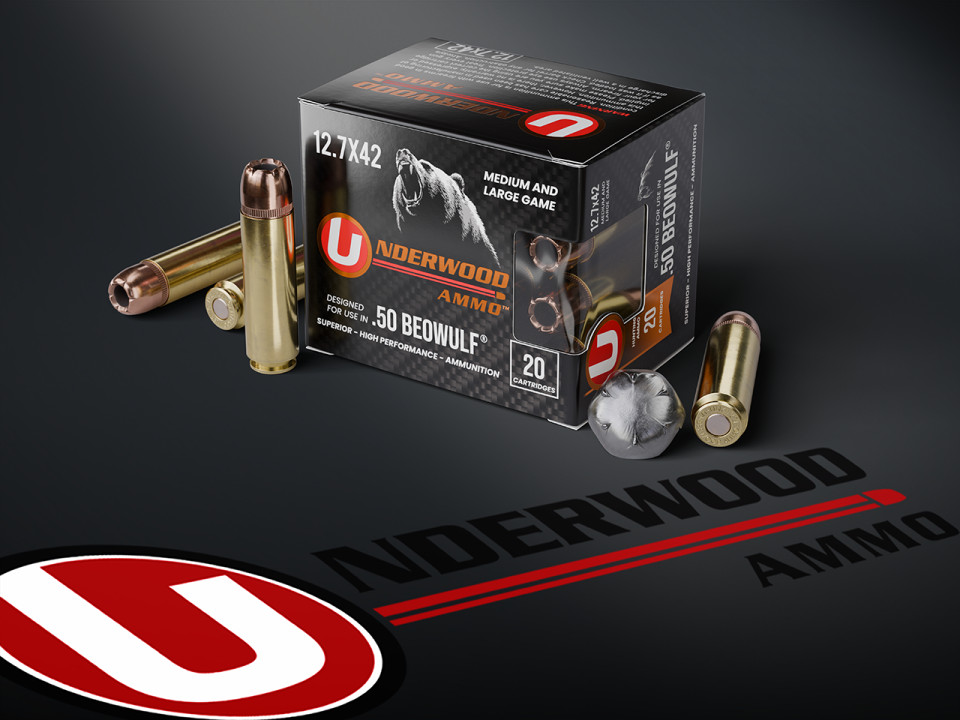 Underwood Ammo .50 Beowulf 350gr Jacketed Hollow Point (JHP) ammunition