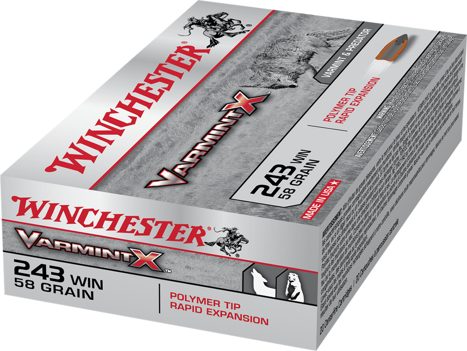 Winchester .243 Winchester 58gr Polymer Tipped ammunition