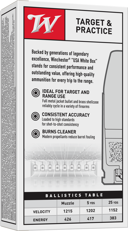 Winchester USA .38 Super Auto +p 130 Grain Full Metal Jacket (FMJ)
