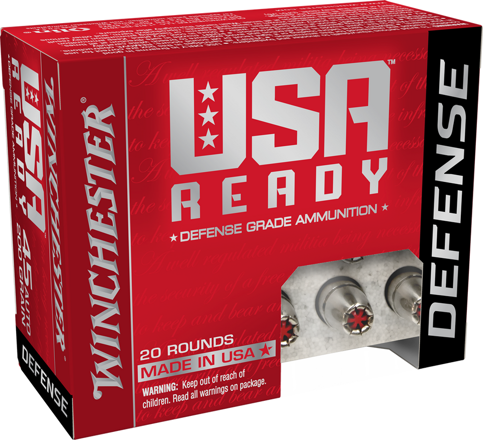 Winchester .45 ACP 200gr Hollow Point (HP) ammunition