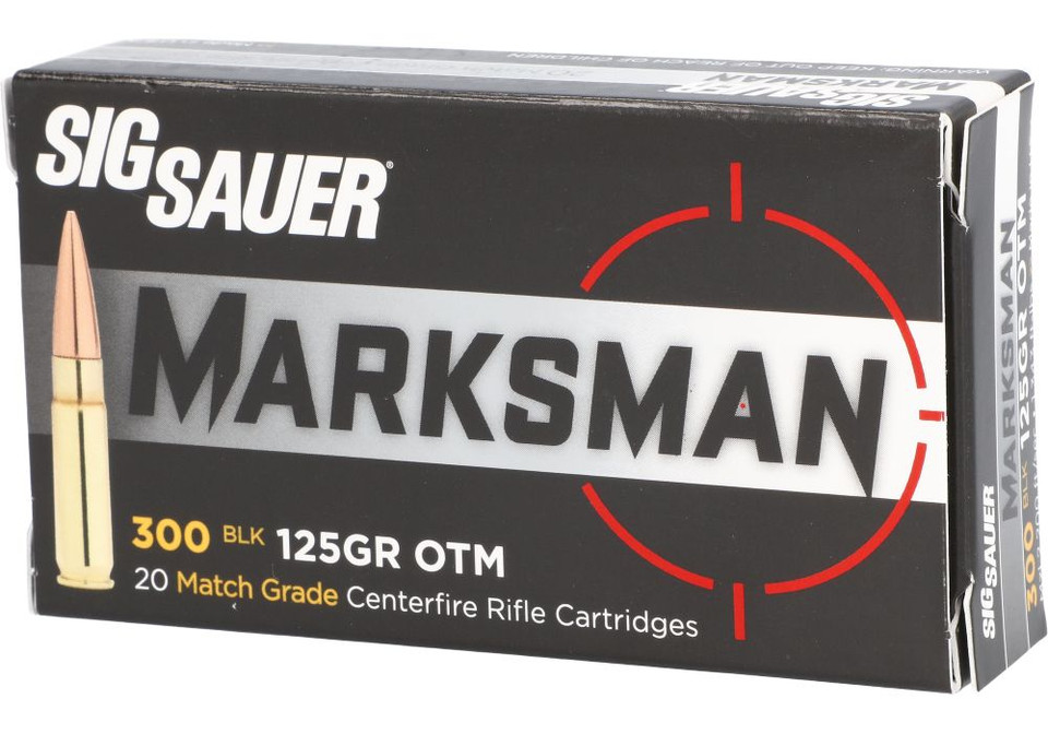 Sig Sauer .300 AAC Blackout 125gr Open Tip Match (OTM) ammunition