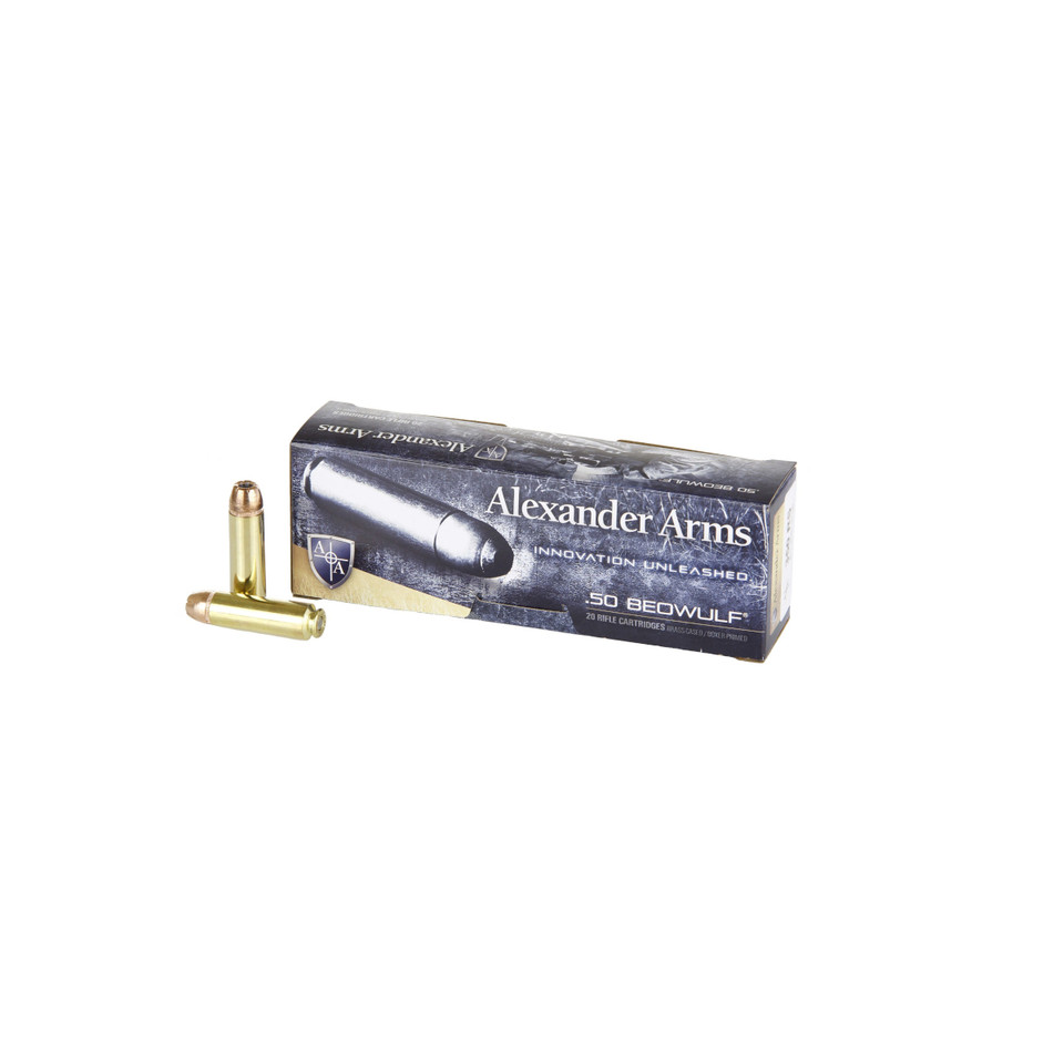 Alexander Arms .50 Beowulf 350gr Jacketed Hollow Point (JHP) ammunition