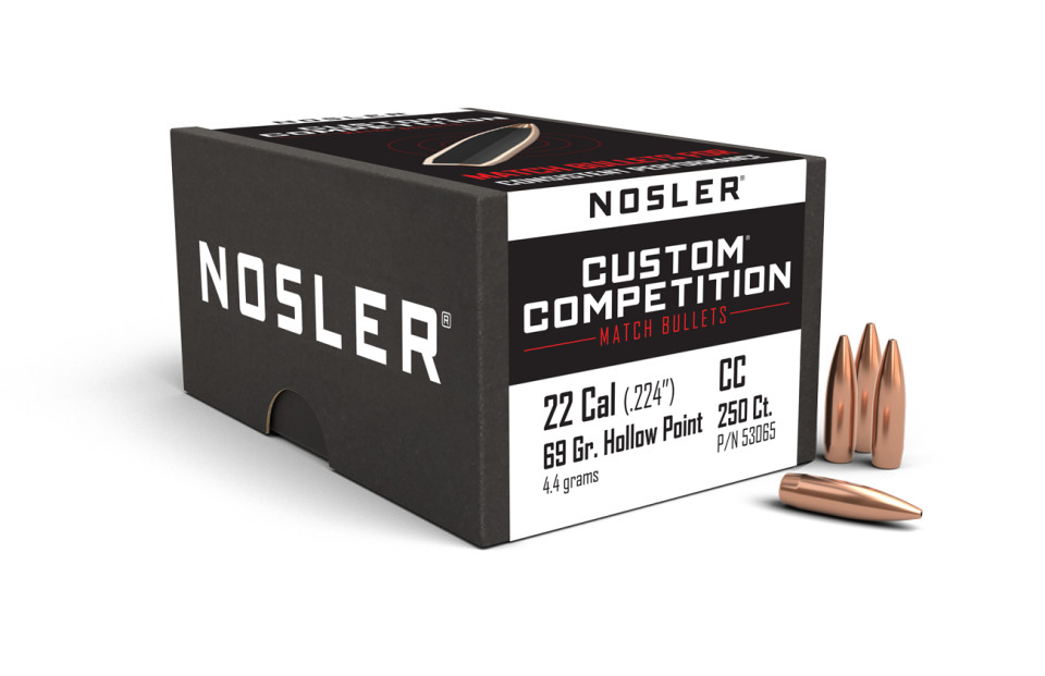 Nosler Bullets .22 Cal (0.224") 69 Grain Custom Competition