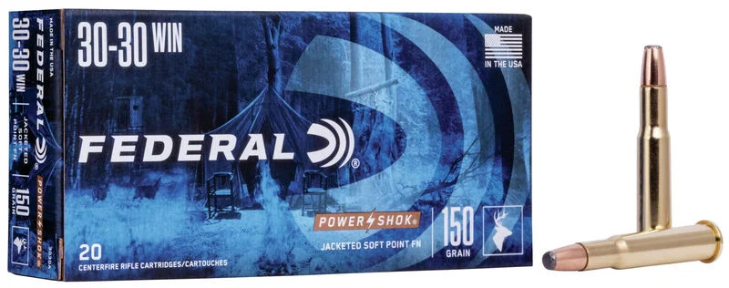 Federal Power-Shok Rifle .30-30 Win. 150 Grain Jacketed Soft Point (JSP)