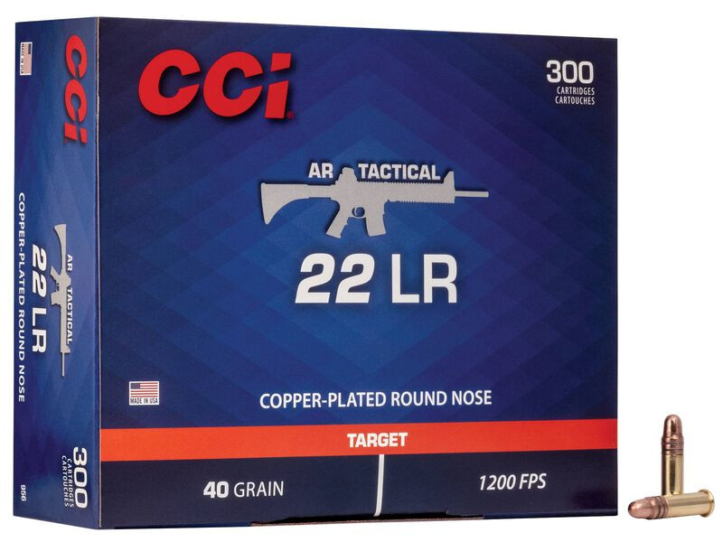 CCI .22 LR 40gr Copper Plated Round Nose (CPRN) ammunition