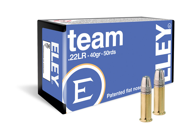 Eley .22 LR 40gr Lead Flat Nose (LFN) ammunition