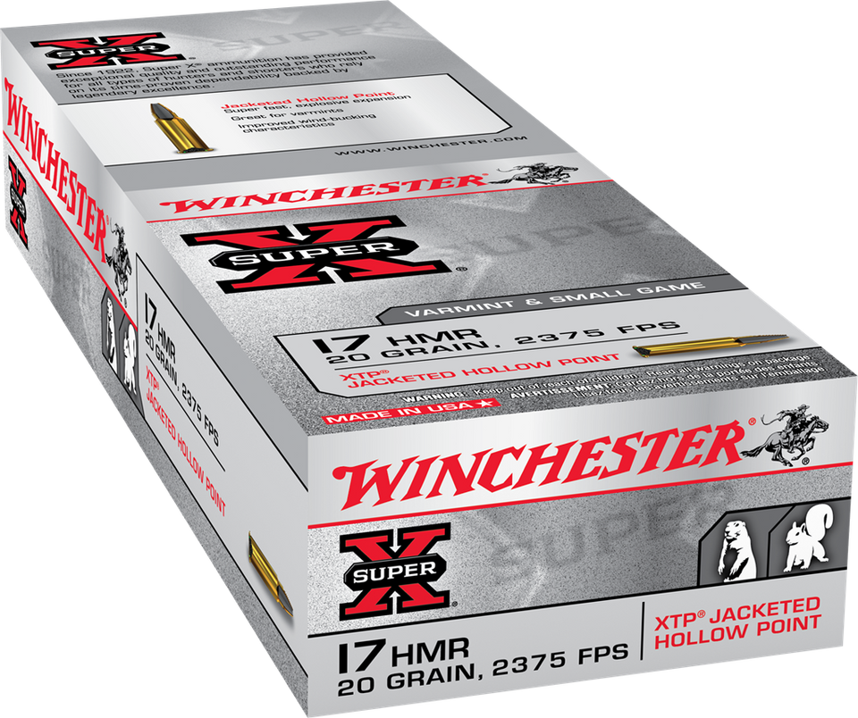 Winchester .17 HMR 20gr Jacketed Hollow Point (JHP) ammunition