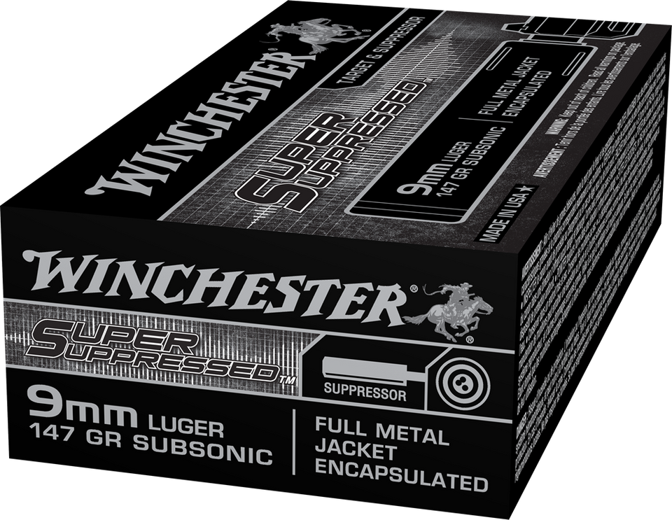 Winchester 9mm Luger 147gr Full Metal Jacket (FMJ) ammunition