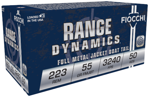 Fiocchi .223 Remington 55gr Full Metal Jacket (FMJ) ammunition