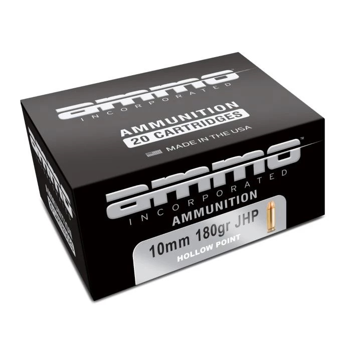 Ammo Inc 10mm 180gr Jacketed Hollow Point (JHP) ammunition