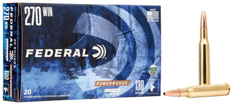 Federal .270 Winchester 130gr Hollow Point (HP) ammunition