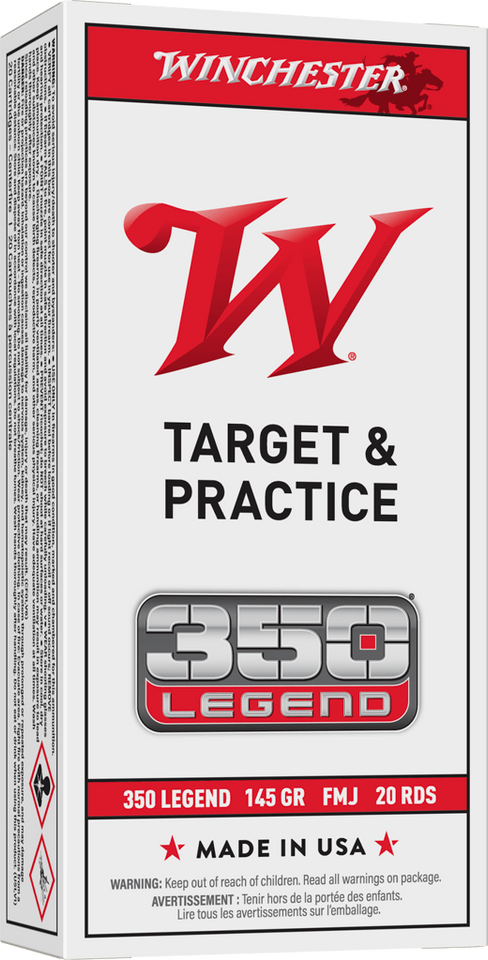 Winchester .350 Legend 145gr Full Metal Jacket (FMJ) ammunition
