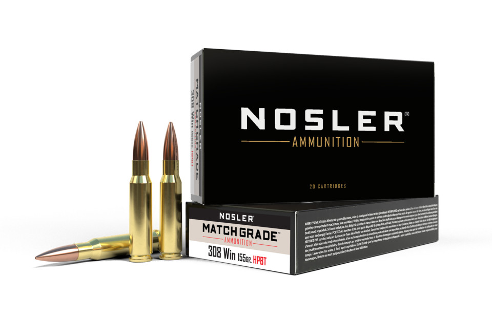 NOSLER .308 Winchester 155gr Hollow Point Boat Tail (HPBT) ammunition