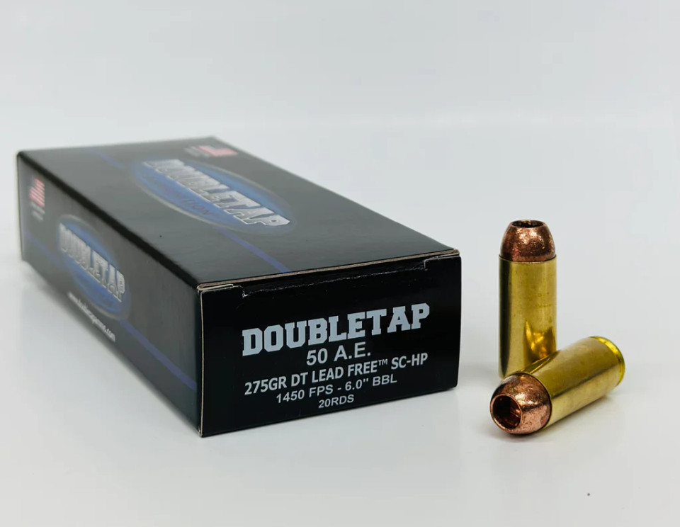 DoubleTap Ammunition .50 AE 275gr Hollow Point (HP) ammunition