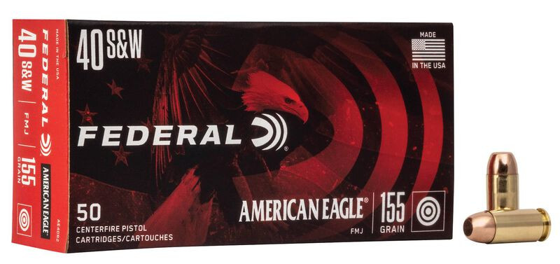 Federal .40 S&W 155gr Full Metal Jacket (FMJ) ammunition